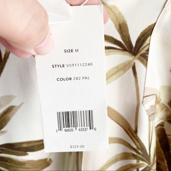 Vince 100% Silk Tropical Garden Satin Lounge Top - Picture 11 of 12